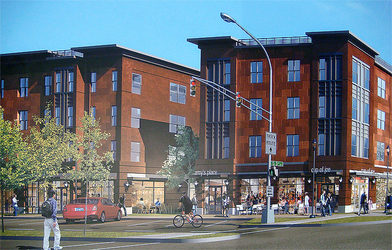 Rendering is mixed-use proposal (Courtesy Investment Property Advisors)
