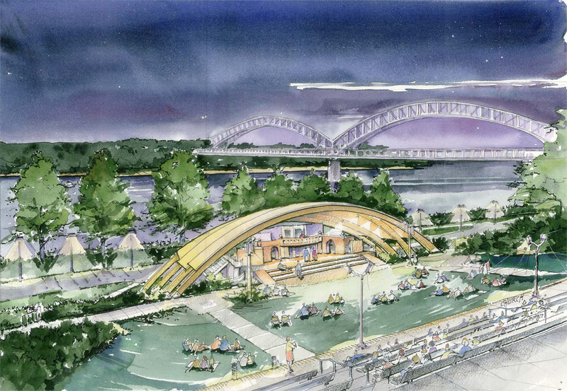 Rendering of the new Riverfront Amphitheater (courtesy City of New Albany)