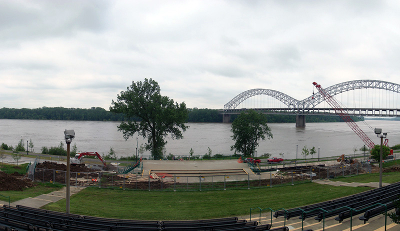 Riverfront Amphitheater under construction in New Albany