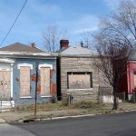 Brick shotgun houses on Rowan Street Brick shotgun houses on Rowan Street