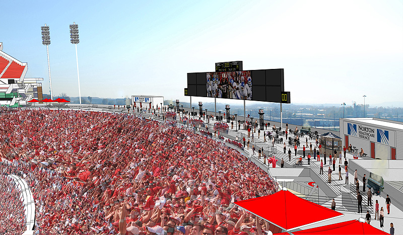 Rendering of Stadium Expansion (courtesy University of Louisville)