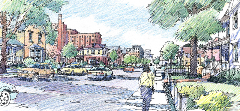 Conceptual rendering of Hope VI development (courtesy Metro Housing Authority)
