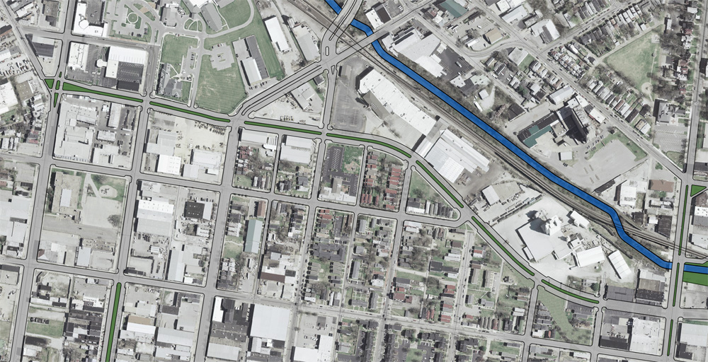 Proposed Boulevard from Main to Kentucky Streets