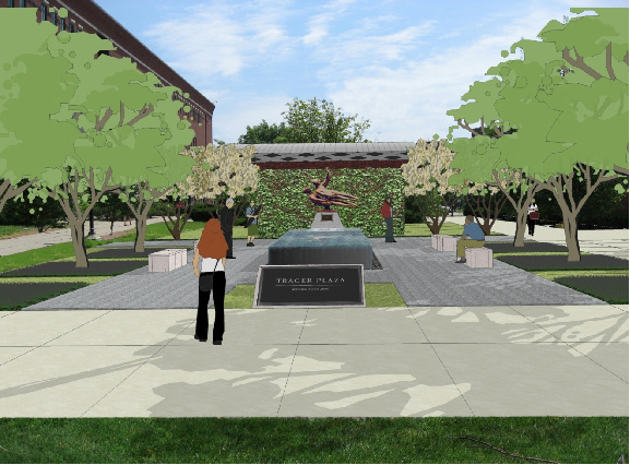Rendering of Trager Plaza (Courtesy University of Louisville)