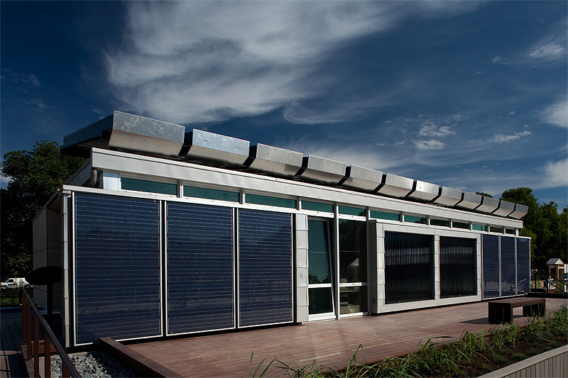Sky Blue solar house (Photo by DOE Solar Decathlon)