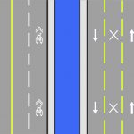 Example of a bike lane on the Second Street Bridge (BS Diagram)