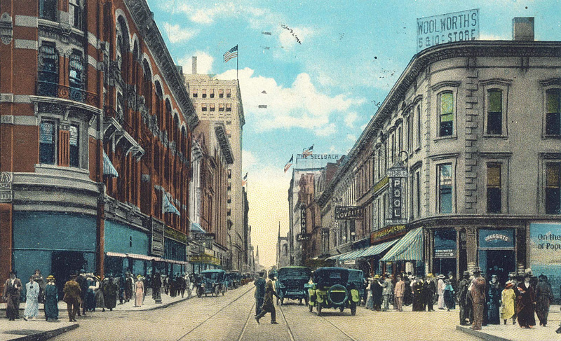 Fourth Street from Liberty Street (BS File Postcard)