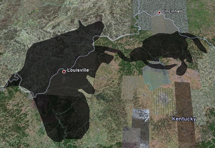 Gulf Oil Spill compared to Louisville (via Google & Rademacher)