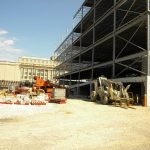 Construction site in early May (Broken Sidewalk)