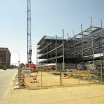 Construction site in early May (Broken Sidewalk)