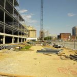 Construction site in early May (Broken Sidewalk)