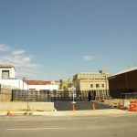 Construction site in early May (Broken Sidewalk)