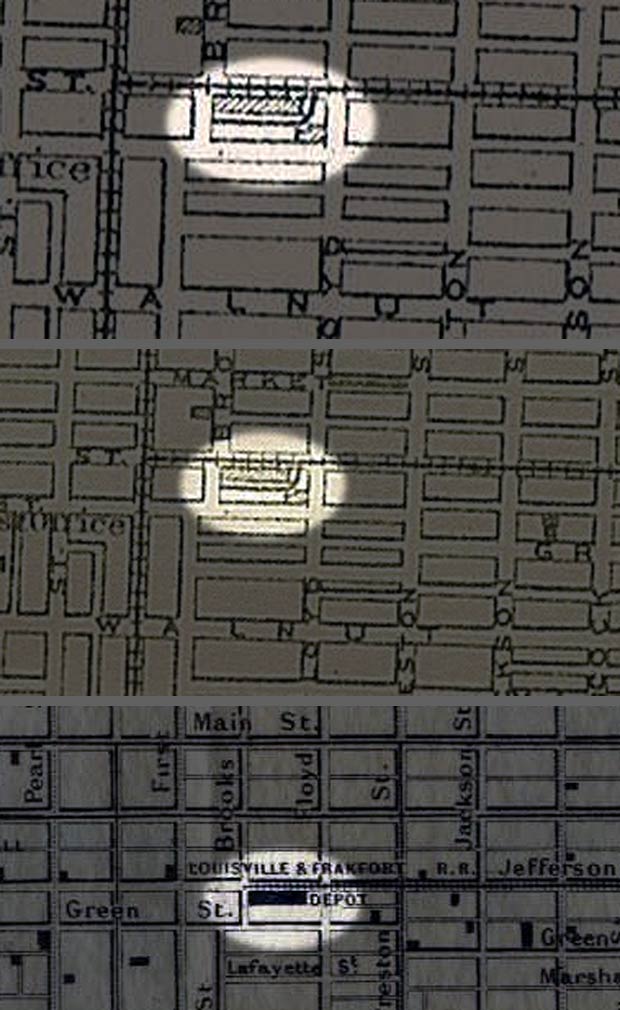 Rail depot on the Haymarket site (Various old maps)