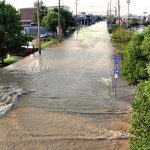 Water main break floods Floyd Street on UL's Belknap Campus. (Courtesy University of Louisville)