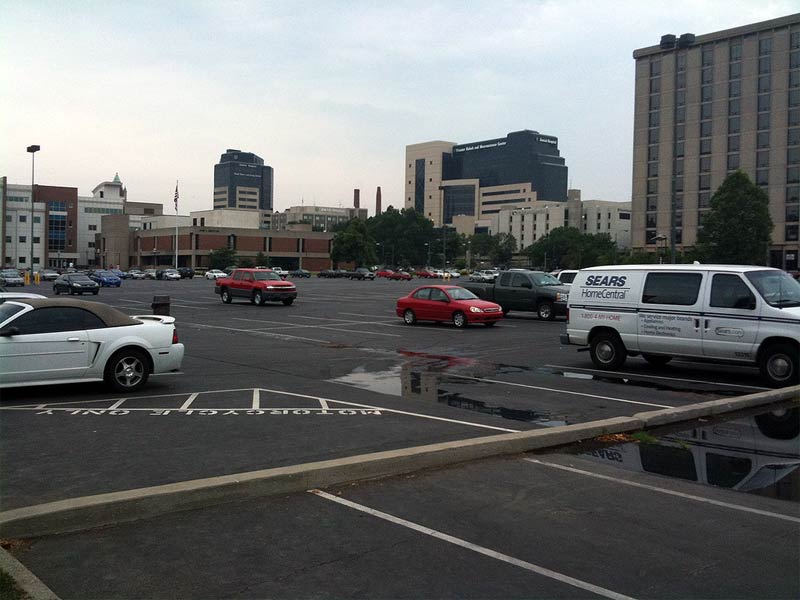 One of Louisville's countless, mostly-empty parking lots. (Erik Weber)