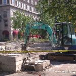 Demolition work has started at Theater Square. (Courtesy Tipster)