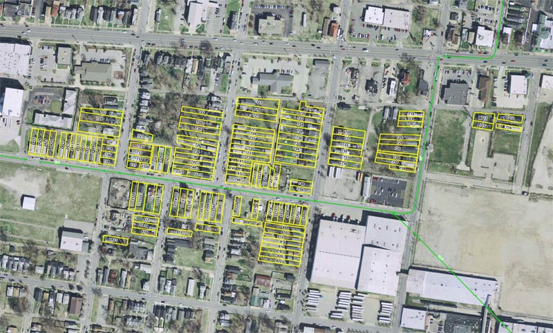 The 128 houses slated for demolition. (Courtesy MSD)