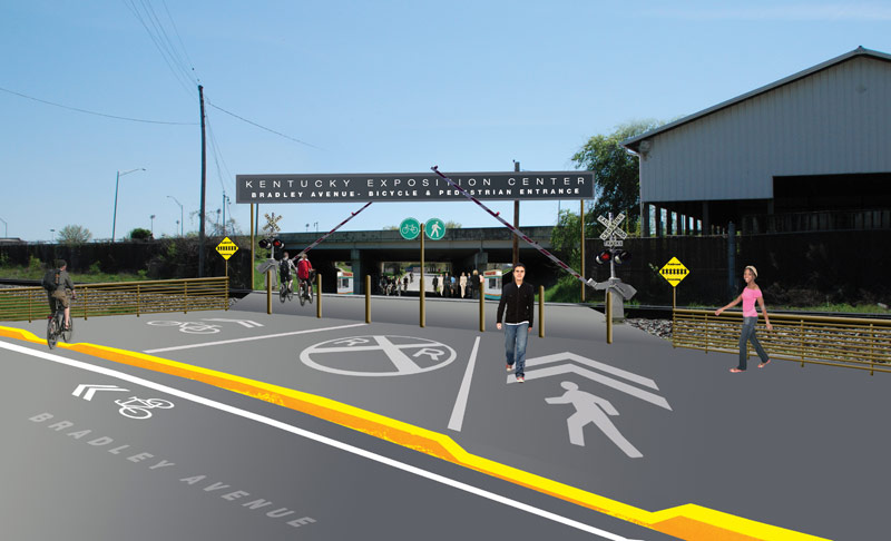Rendering of proposed Bradley Street Entrance. (Courtesy John Mahorney/Bicycling for Louisville)
