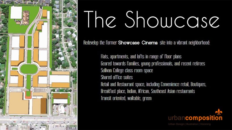 Proposal for the Showcase Cinemas site on Bardstown Road. (Courtesy Urban Composition)