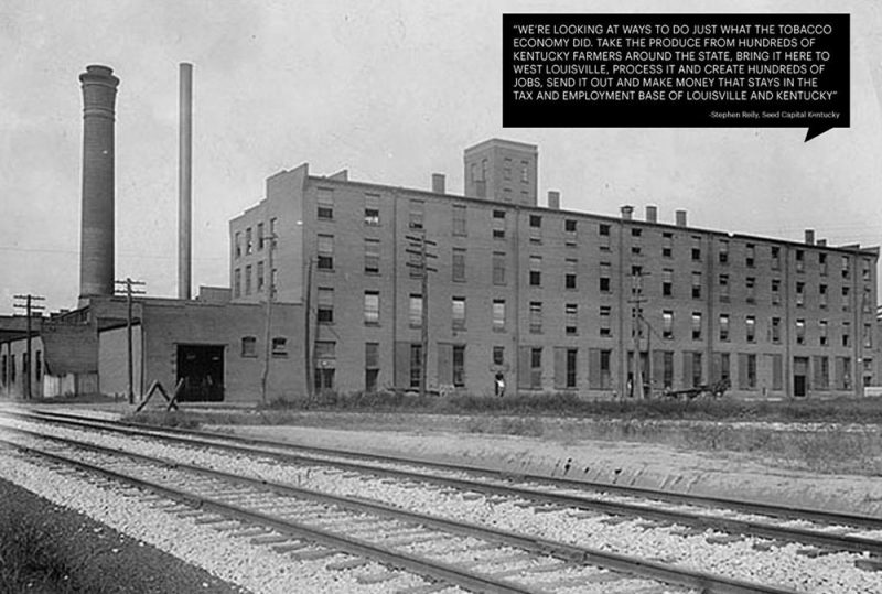 One of the warehouses that once occupied the site. (Courtesy OMA / GBBN / Seed Capital Kentucky)