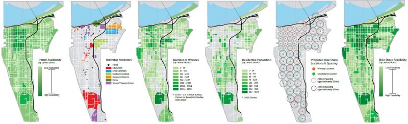 Charts show the feasibility of Louisville's bike share system. (Courtesy Bike Louisville)