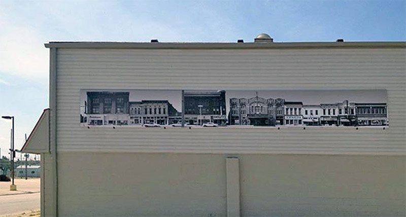 A photo mural installed on the side of the Clark County Museum. (Courtesy Jeffersonville Main Street)