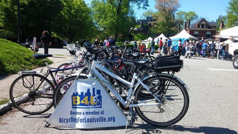 Among the many activities Bicycling for Louisville is involved with, free bike parking at the city's major events is one of the most visible. (Courtesy B4L)