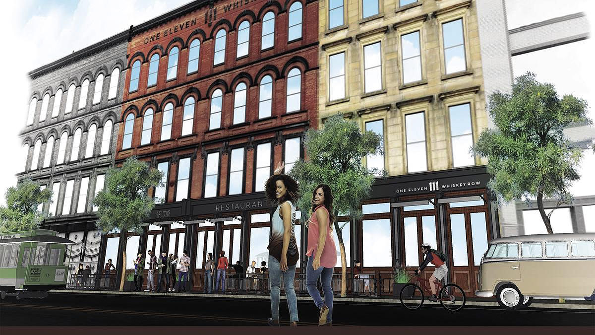 Rendering of the Main Street side of 111 Whiskey Row. (Courtesy Main Street Revitalization)