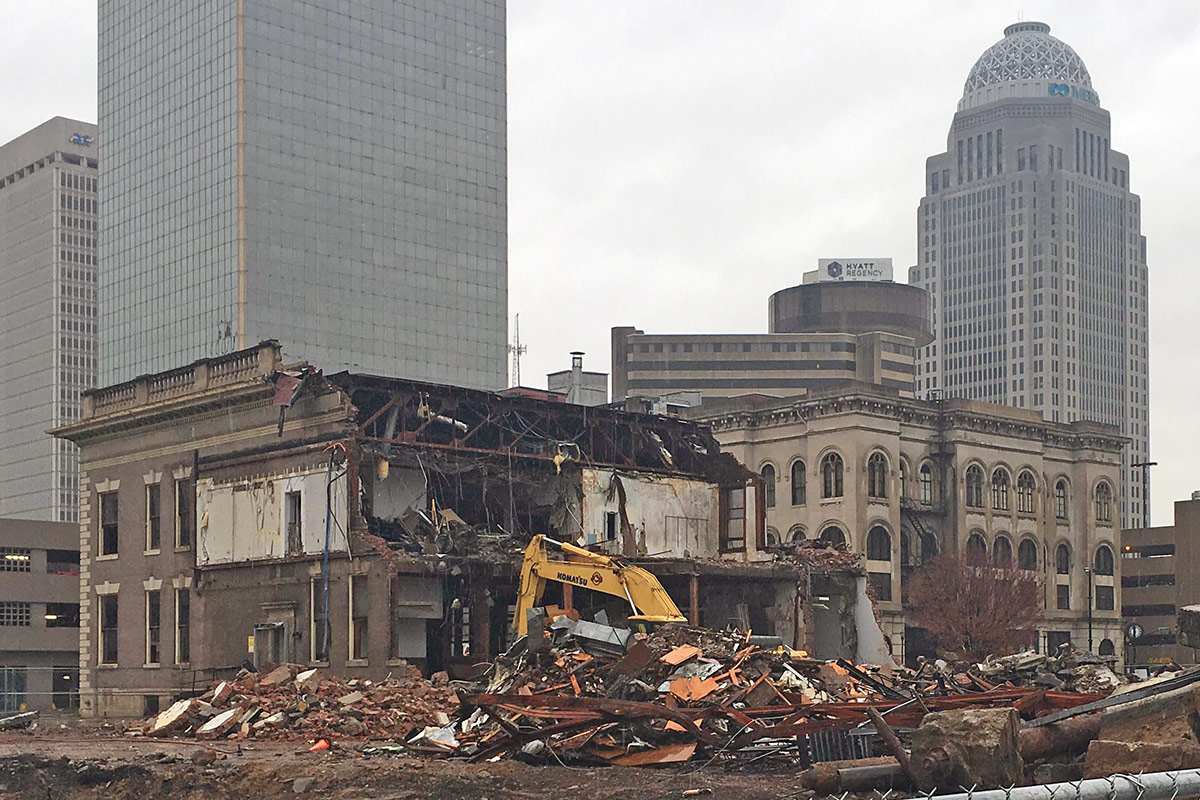 Demolition on the Water Company Building this week. (Rob Foellinger)