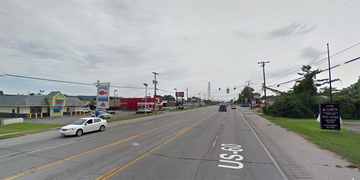 The area on Dixie Highway near where the collision took place. (Courtesy Google)