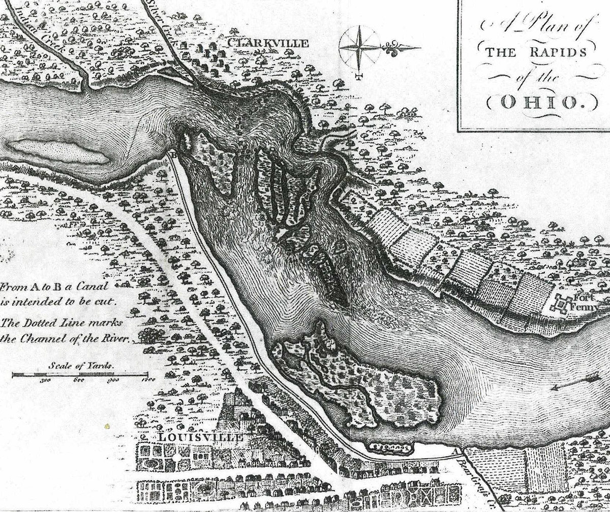 A map of Louisville in the 1780s.