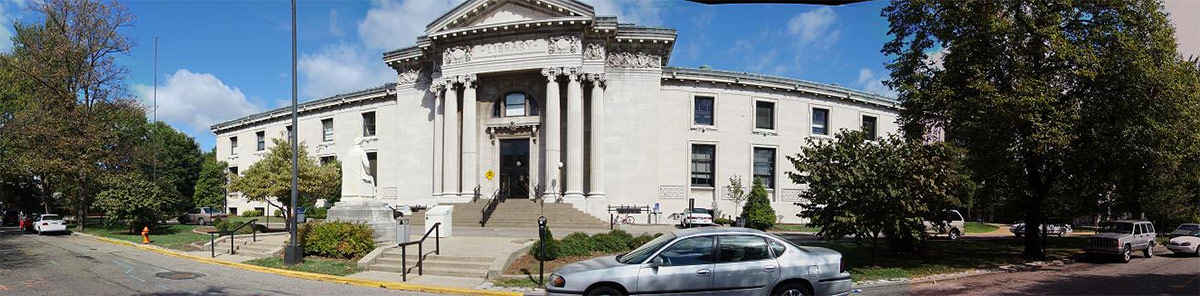 Main Branch of the Louisville Free Public Library. (Broken Sidewalk)