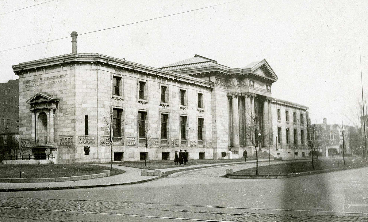 Main Branch of the Louisville Free Public Library in November 1923. (Courtesy of the National Park Service, Frederick Law Olmsted National Historic Site)