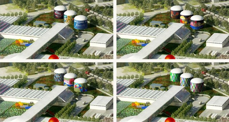 Architects had studied how to make the FoodPort's biodigesters for aesthetically pleasing, but they were eventually dropped from the project entirely. (Courtesy OMA)