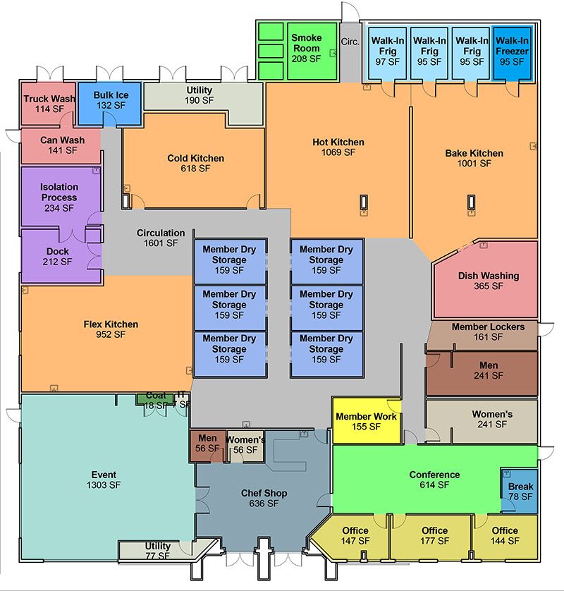The layout of Chef Space. (Courtesy Chef Space)