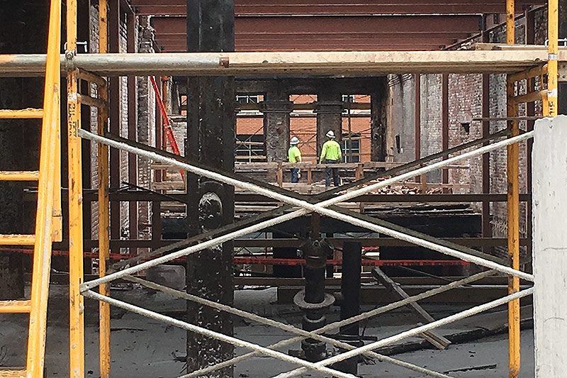 Construction at 111 Whiskey Row. (Branden Klayko / Broken Sidewalk)