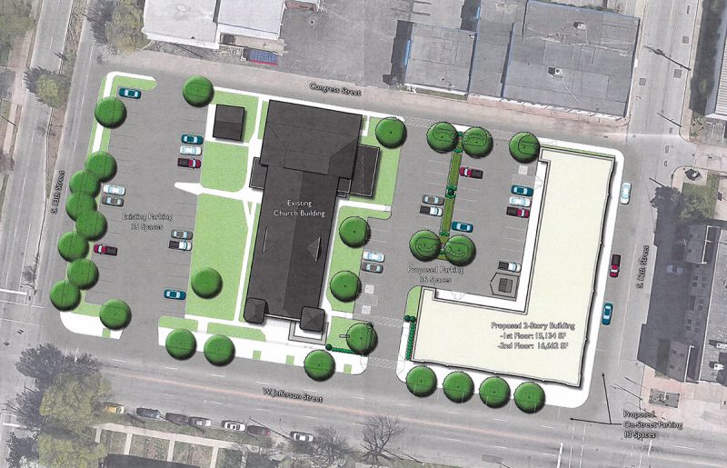 Site plan for the Village at West Jefferson. (MOLO Village / Via Metro Louisville)
