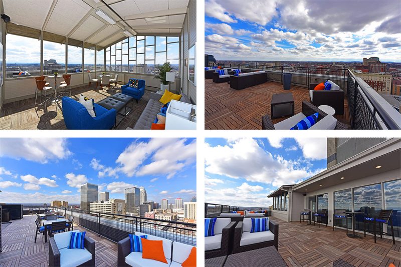 The rooftop terrace and common room at the Vue on Third. (Courtesy Vue on Third)
