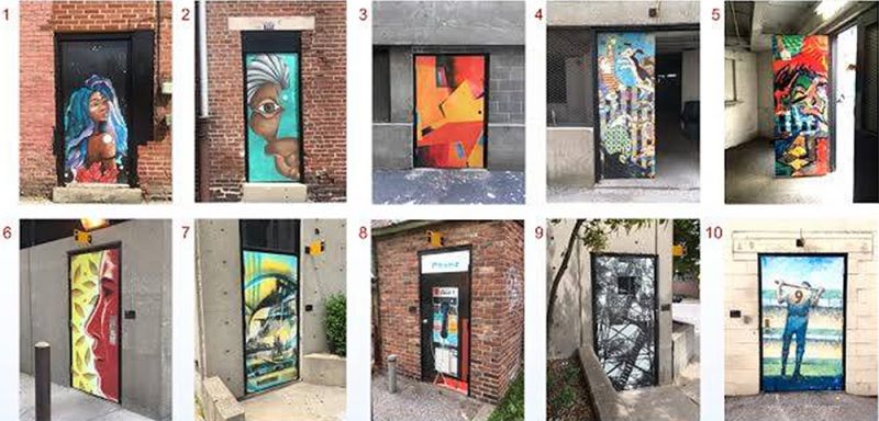 The doors add pops of color and texture to alleyways. (Courtesy Louisville Downtown Partnership)