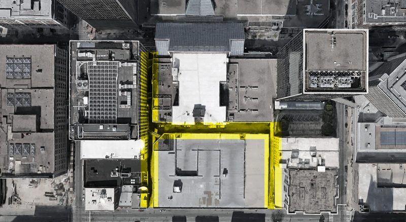 Alley highlighted in yellow. (Courtesy Google)