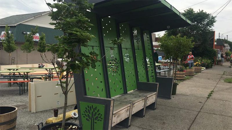 Shelby Park's unique bus stop at Logan and Oak. (Courtesy Center for Neighborhoods)