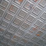 Tin ceiling in the restaurant lobby