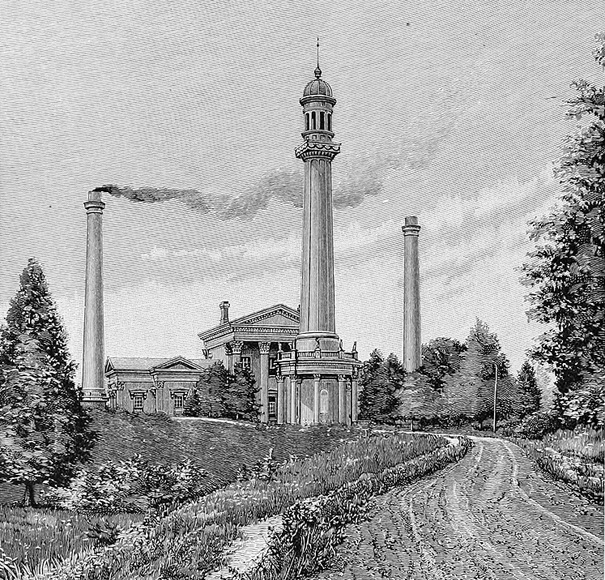 Louisville Water Company (Engraving from an old book)