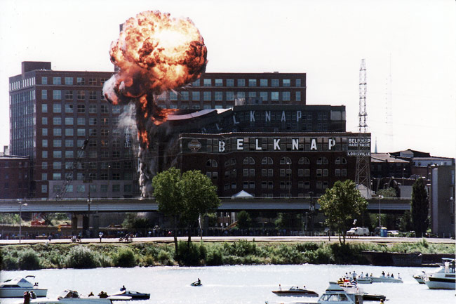 Belknap Hardware buildings imploded (Courtesy SteveBillieJene / flickr)