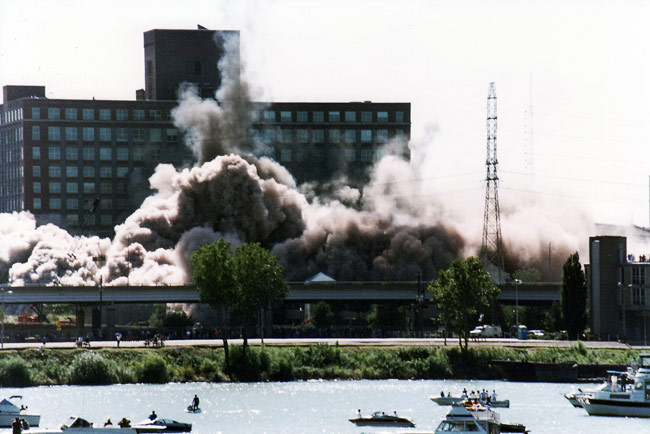 Belknap Hardware buildings imploded (Courtesy SteveBillieJene / flickr)