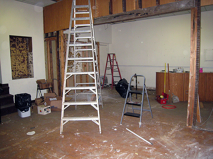 Gallery space under renovation (Courtesy Casey Emrich)