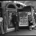 People standing outside the National Theater in 1944 (from U of L Photographic Archives)