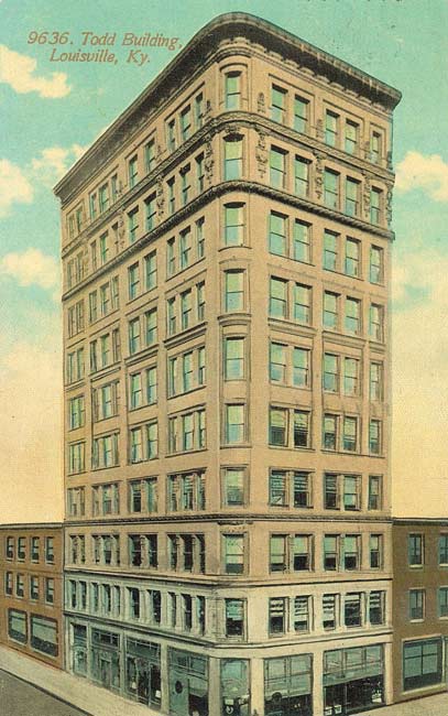 Now-demolished Todd Building at Fourth & Market Streets (BS File Postcard)
