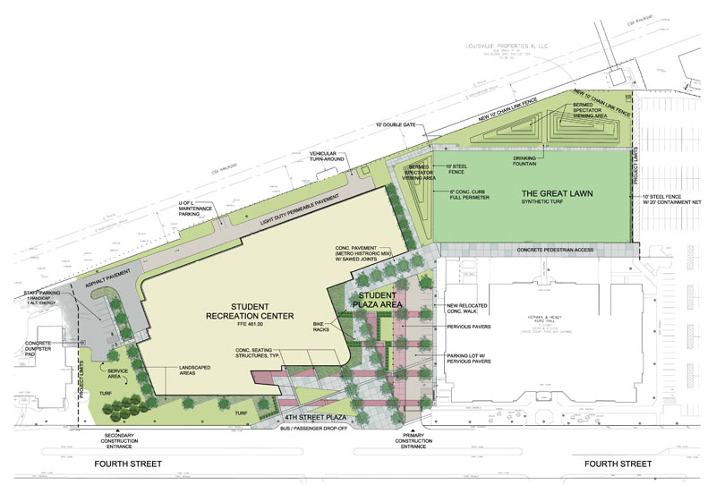 Recreation Center site plan (Courtesy University of Louisville)