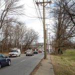 Obstructed sidewalk along Grinstead Drive outside diet boundaries. (Broken Sidewalk)